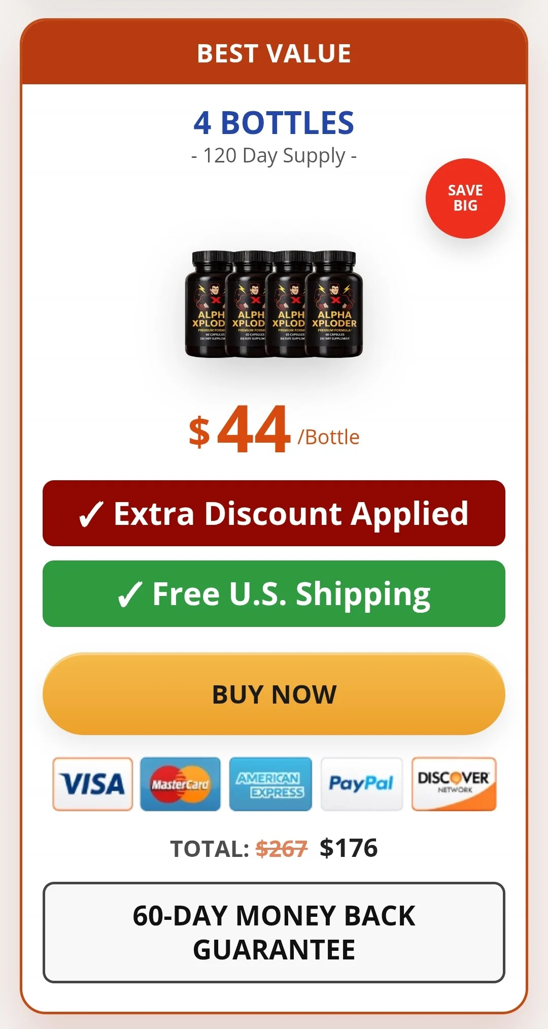 Alpha Xploder™ 4 bottles pricing
